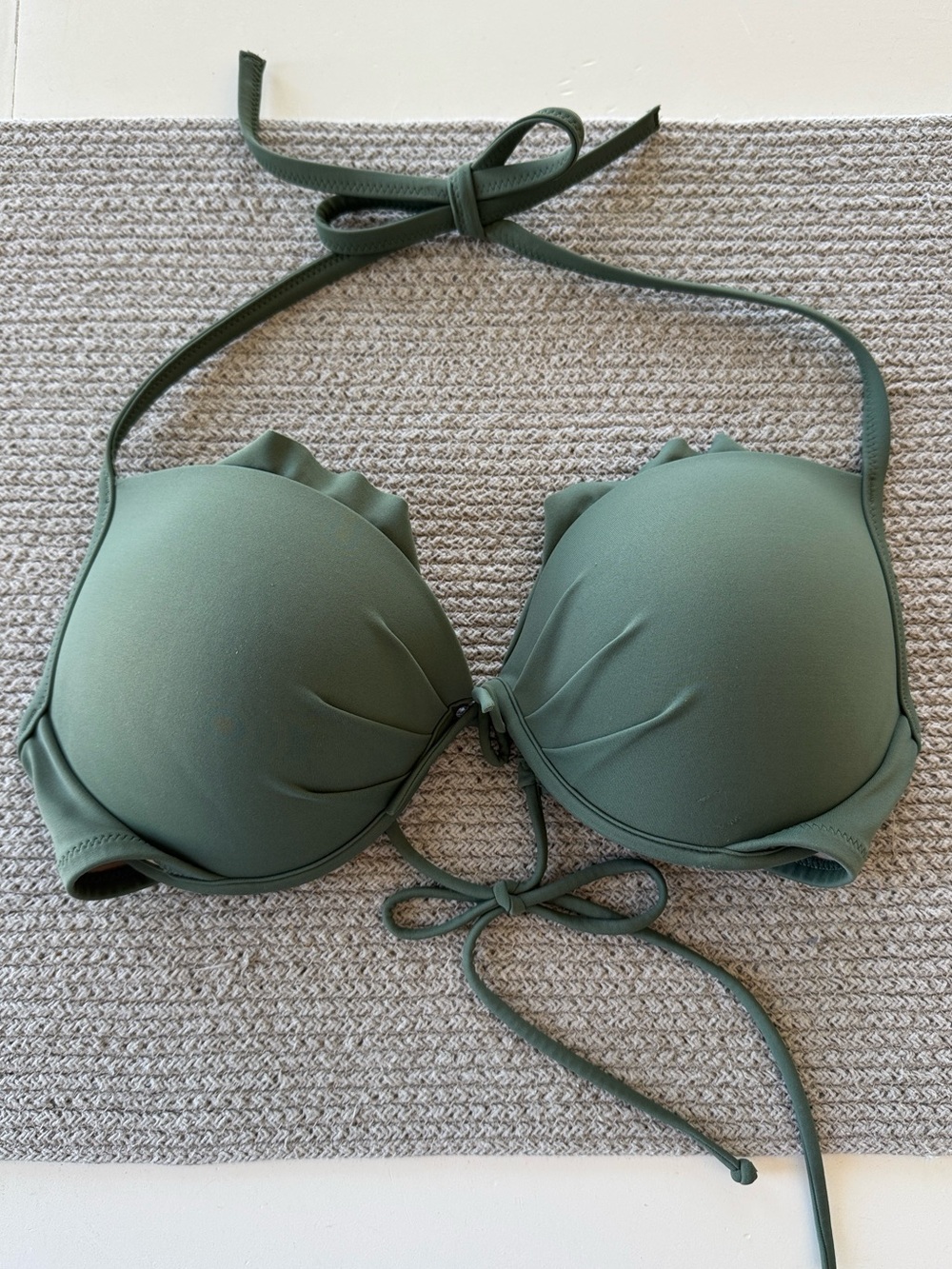 Victoria's Secret Olive Green Halter Bikini Top